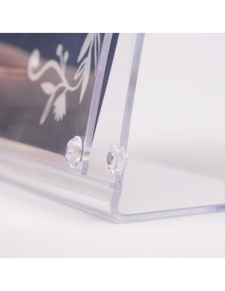Portafoto da tavolo in plexiglass orizzontale con magneti
