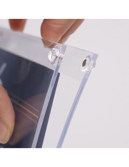 Portafoto da tavolo in plexiglass orizzontale con magneti