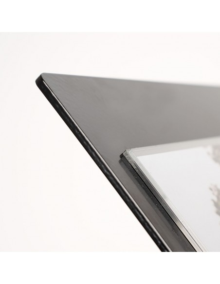 Espositore a leggio nero con tasca in plexiglass A4 V