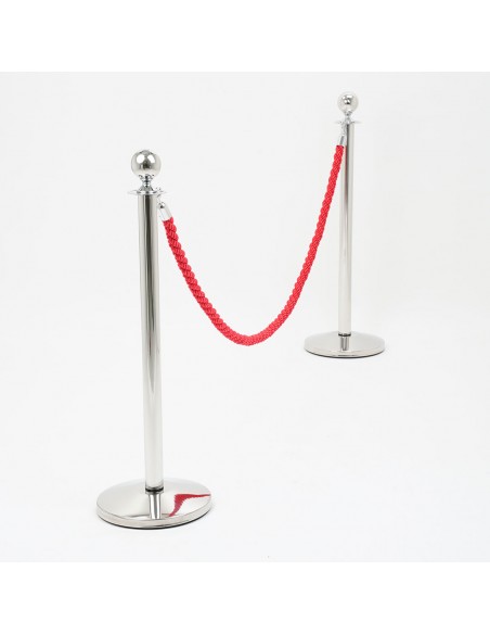 Colonnine segnapercorso argento con cordone