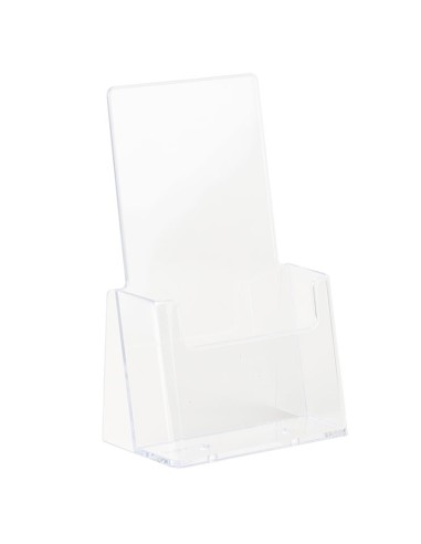 Porta depliant da tavolo in plexiglass 1/3 di A4