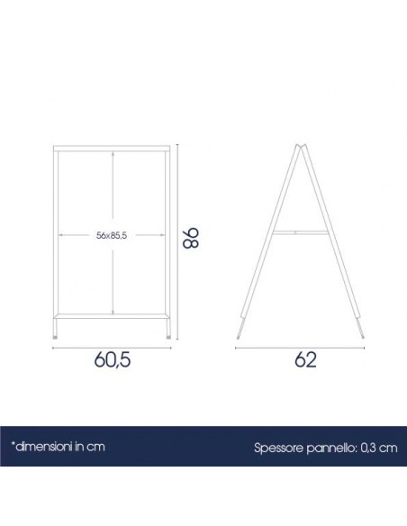 Dimensioni cavalletto promozionale per esterni