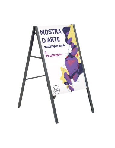 Cavalletto Pubblicitario pieghevole bifacciale in metallo per esterno