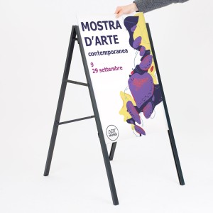 Cavalletto Pubblicitario pieghevole bifacciale in metallo per esterno - DANIELI