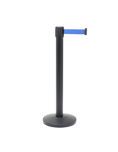 Colonnine Segnapercorso NERO con Nastro Estensibile da 5 metri blu
