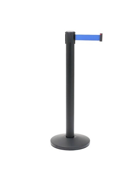 Colonnine Segnapercorso NERO con Nastro Estensibile da 5 metri blu
