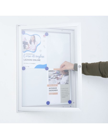 Bacheca Magnetica Porta Avvisi da Esterno in Alluminio