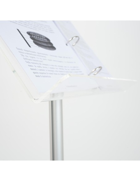 Leggio in Plexiglass da Terra A3 Orizzontale con Anelli