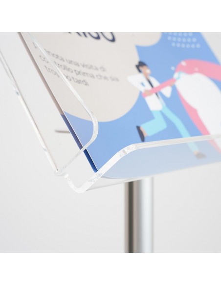 Espositore a Leggio da Terra in Plexiglass A4 Orizzontale