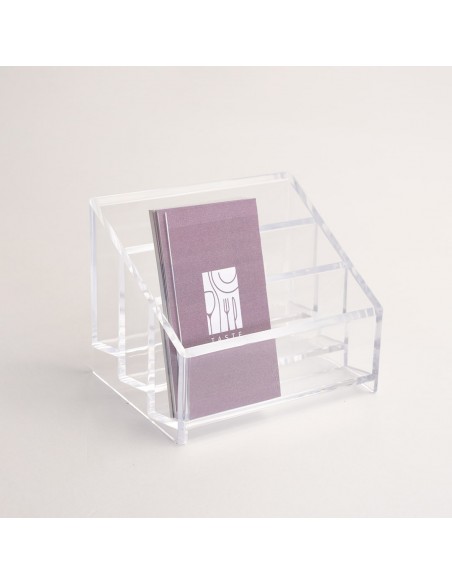 Porta biglietti da visita in plexiglass multitasca da banco