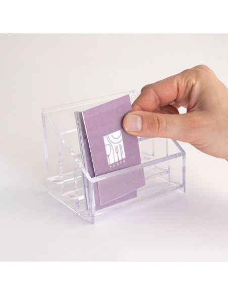 Porta biglietti da visita in plexiglass multitasca da banco