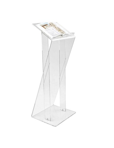 Leggio in plexiglass portalibro A3 orizzontale a Z con due montanti