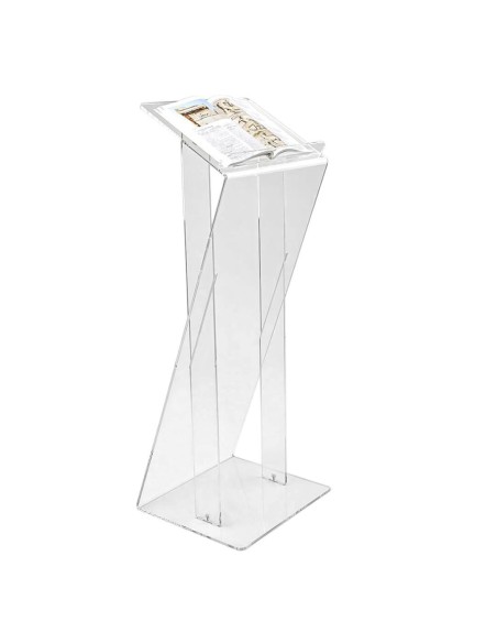 Leggio in plexiglass portalibro A3 orizzontale a Z con due montanti