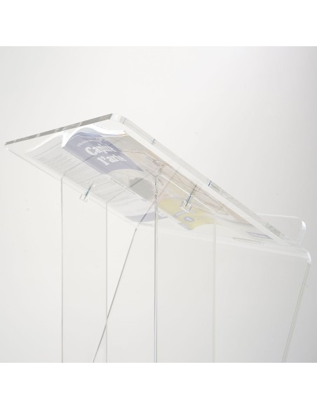Leggio in plexiglass portalibro A3 orizzontale a Z con due montanti
