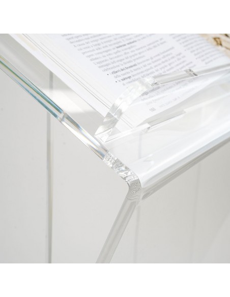 Leggio in plexiglass portalibro A3 orizzontale a Z con due montanti