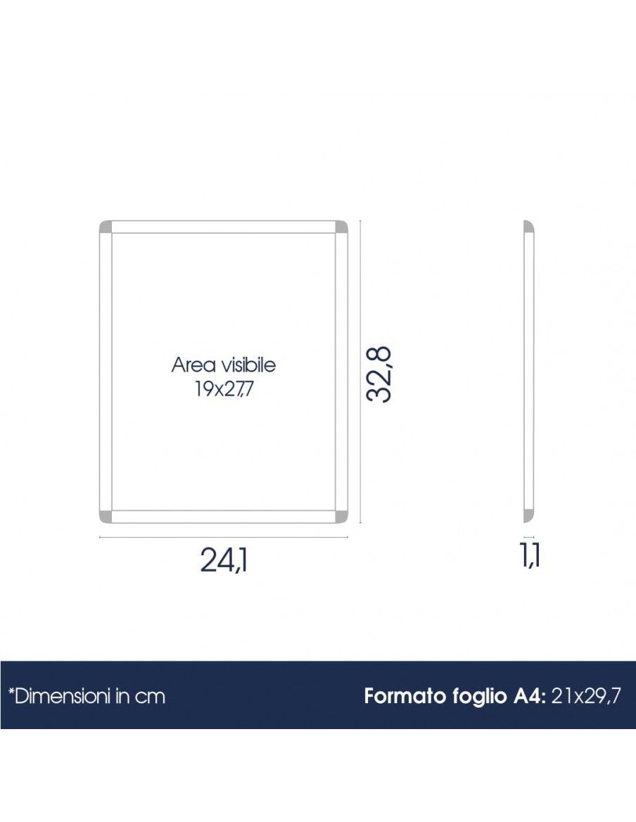 Dimensione cornice a scatto angolo tondo frame 25 mm