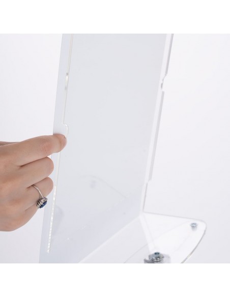 Porta Avvisi da Terra in Plexiglass Trasparente Tasca A3 Inclinata