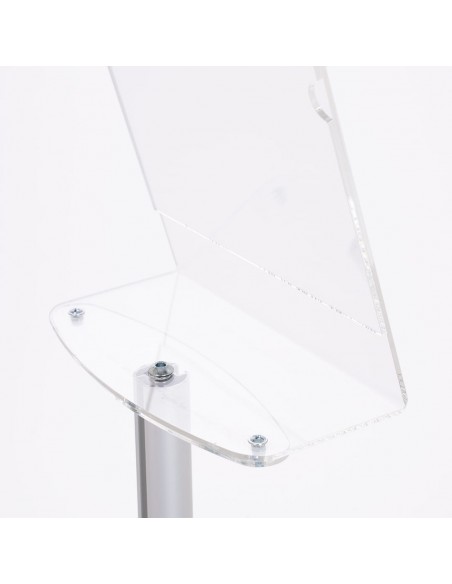 Porta Avvisi da Terra in Plexiglass Trasparente Tasca A3 Inclinata