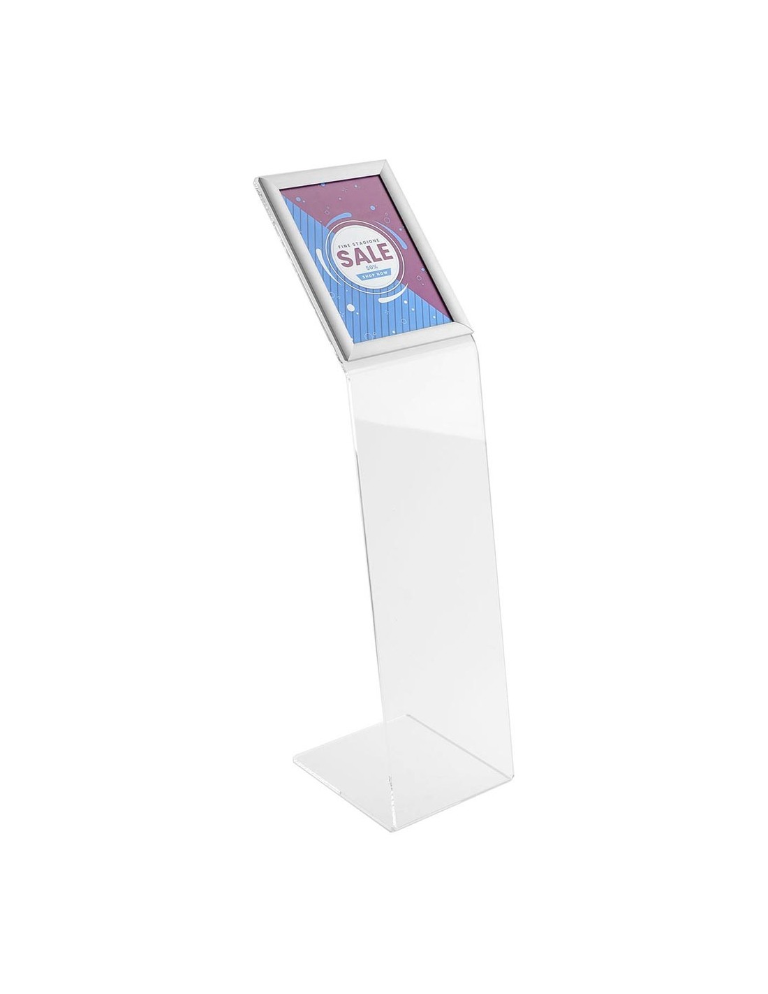 Espositore da Terra in Plexiglass con Cornice a Scatto A4