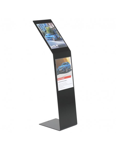 Espositore a leggio in metallo con 2 tasche in plexiglass A4 V