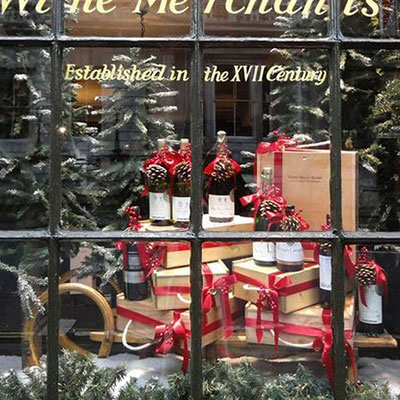 vetrina natale wine shop